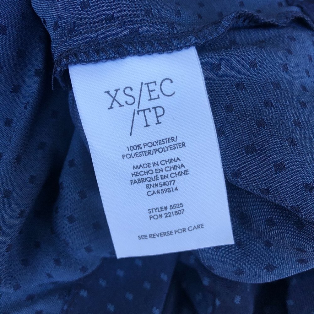CAbi 5525 Blue Dot Knot Blouse Tie Front - Picture 7 of 7